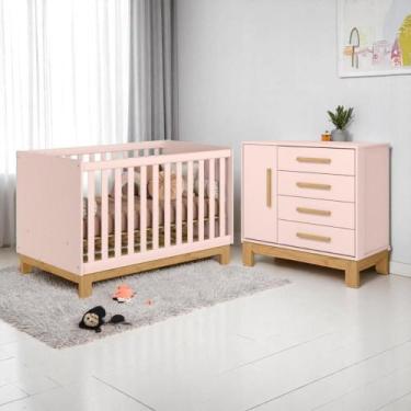 Imagem de 4315 - berco mini cama q encanto slim rosa acetinado (4315.91) + 4355-