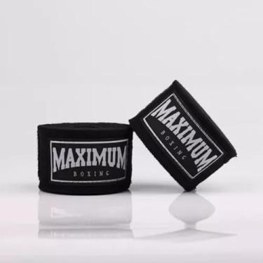 Imagem de Bandagem de Boxe e Muay Thai, 3 Metros, Proteção para Mãos, Preto, Maximum
