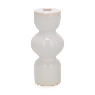 Imagem de Castiçal Porta-Vela em Cerâmica Branca 18cm 19452G Mart