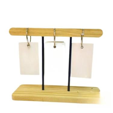 Imagem de Calendário de Mesa Decorativo de Madeira com Plaquinhas para Mesa Escritório Decoração Casa