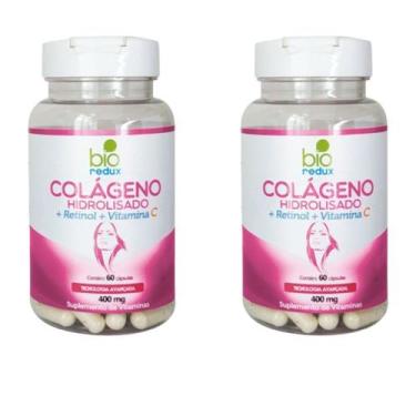 Imagem de Kit 2 Colágeno Hidrolisado (+ Retinol + Vitamina C) 60 Cápsulas 400mg 