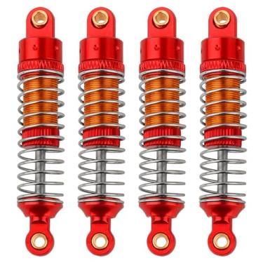 Imagem de Pothyes 4PCS 53mm/59mm/66mm Aluminum Shocks Absorbers Oil Long Threaded Damper for 1/18 RC Crawler TRX4M TRX-4M Bronco Defender K10 Upgrade Parts (53mm red)