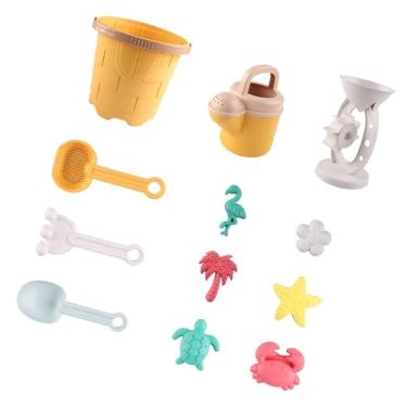 Imagem de menolana Brinquedos de praia para castelo de areia, escavação de areia, atividades, pá de areia, balde de praia para crianças em idade pré-escolar, brinquedo, Amarelo