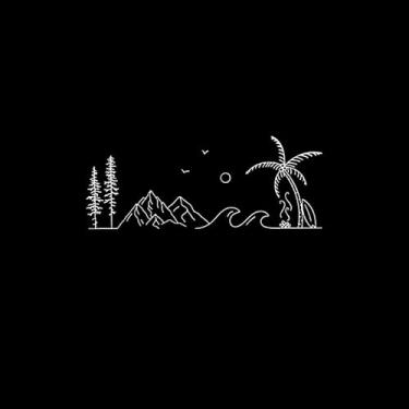 Imagem de Adesivo de paisagem de aventura para trailer, design de palmeira de montanha, 99,8 x 39,9 cm, adesivo de veículo externo CL1164 (branco)