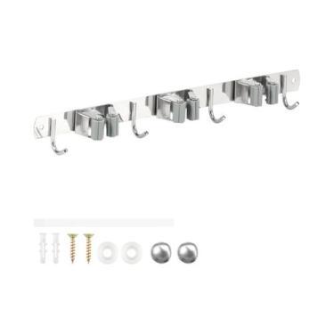 Imagem de Organizador De Esfregão E Vassoura De Parede Em Aço Inoxidável Para Ba