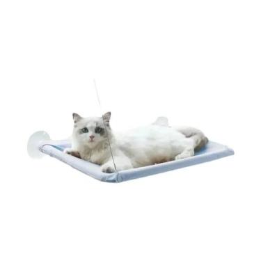 Imagem de Rede para Gato com Ventosa - Cama Lavável e Destacável para Janela, Az