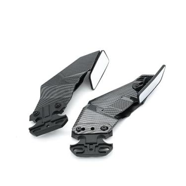Imagem de nakarcare Espelhos Retrovisores Laterais Para Motocicleta Com Estilo De Fibra Carbono, Ajuste Universal Honda Cbr600Rr Cbr1000Rr Yamaha Yzfr1 R6 R3 Suzuki Gsxr600 Gsxr1000 Kawasaki Ninja Zx6R Zx10R