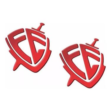 Imagem de Kit Adesivos Fé Resinados 3D Vermelho Carro Emblemas Res19 - Spts