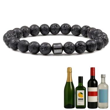 Imagem de TACBSP Pulseira Glame antiálcool para homens e mulheres parar de beber álcool manifestação hematita conjunto de pulseiras ajustáveis para homens mulheres ansiedade alívio estresse presentes, Large