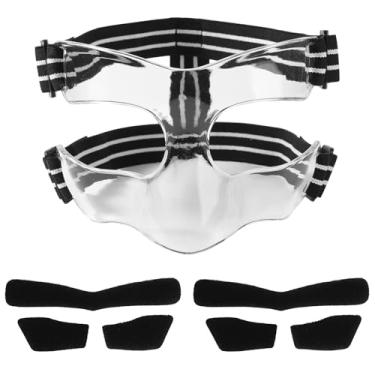 Imagem de lasuroa Protetor Nasal Para Nariz Quebrado, 5,9 X 3,74 Pol., Branco E Preto, Facial Ajustável Com Almofadas, De Máscara Esportiva Treinamento, Basquete, Futebol, Beisebol (Meia Capa)