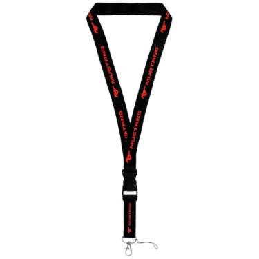 Imagem de Au-TOMOTIVE GOLD Oficial Licenciado para Ford Mustang Palavra Vermelha Preta Universal Cordão Cordão de Pescoço