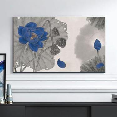 Imagem de Capa de TV interna para TV LCD LED capa contra poeira pano pintura impressão protetor de tela de TV pendurado e protetor à prova d'água de mesa decoração de casa - flor 1||65 polegadas