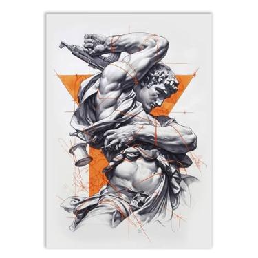 Imagem de Placa Decorativa Estatua Grega Game Fps Ilustração Decoração Poster Quarto Sala