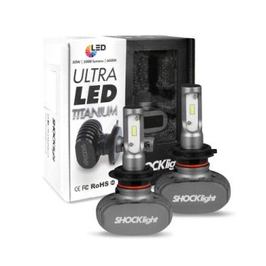 Imagem de Kit Lâmpadas Ultra LED H7 Titanium 6000k Lumens 50w 12v - Shocklight