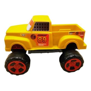 Imagem de Caminhonete Pickup Monster Carrinho de Brinquedo, Grande 37 cm, Roda Livre, BG Plas (AMARELO)