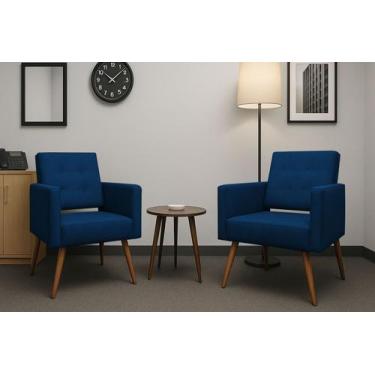 Imagem de Poltronas Vanessa Charme Kit Com Duas Marinho - MOVEIS AGUIAS