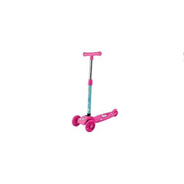 Imagem de Patinete Infantil 3 Rodas com Luz Irado Dobrável e Altura Ajustável Rosa Linha Premium SmartGil