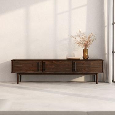 Imagem de Rack de TV 180 cm Minimalista Cor Imbuia 3 Portas TECCA