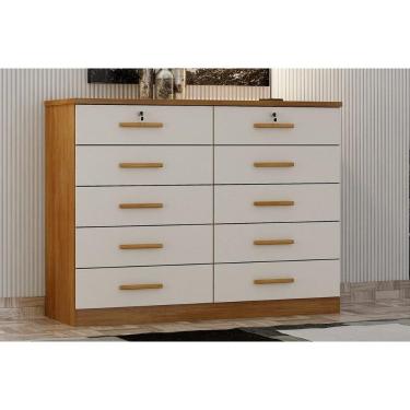 Imagem de Cômoda de Quarto Milão/Deca c/ 10 Gavetas Cumaru/Fendi 25 - Novo Horizonte