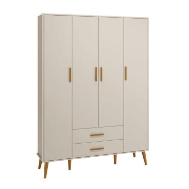 Imagem de Guarda Roupa Isis Retrô 4 Portas 2 Gavetas - Reller