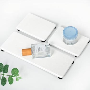 Imagem de 3 bandejas de secagem de pedra, bandeja de pedra absorvente de água para pia, bandejas de sabão de pedras, tapete de pedras de diatomita de secagem rápida, usado para sabonetes de mão, esponja