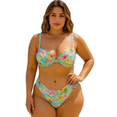 Imagem de Biquíni Feminino Plus Size de Aro Sem Bojo Com Calcinha BomBom e Fio D