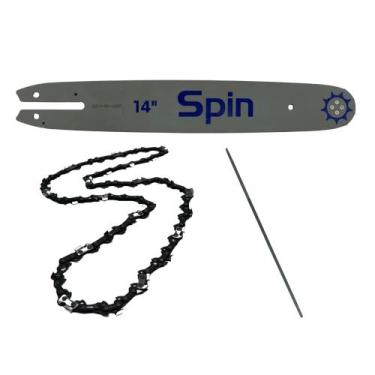 Imagem de Sabre 14 + Lima + Corrente 25 Dentes Para Ms Stihl 170 180 - Spin / Sp