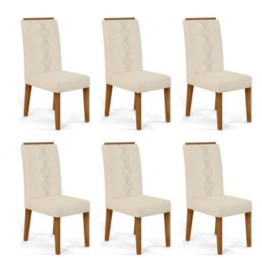 Imagem de Kit 6 Cadeiras para Sala de Jantar Yasmin Freijó/Neve