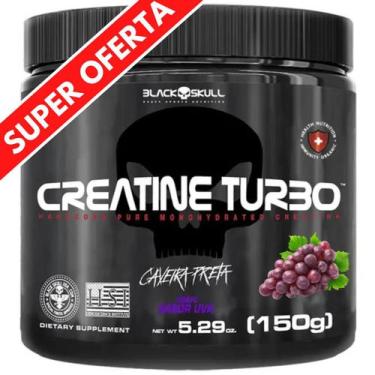 Imagem de Creatina Turbo Black Skull 150g Creatine Monohidratada Turbo Caveira P