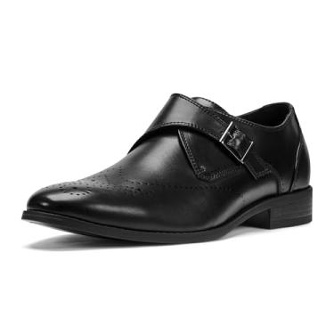 Imagem de Kenneth Cole Footwear Mocassim masculino Cheer Single Monk Strap, Couro preto, 42