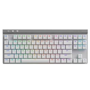 Imagem de Teclado Mecânico Gamer Logitech Sem Fio G G515 TKL LightSpeed Branco - 920-012535