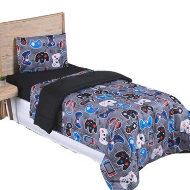 Imagem de Kit Edredom + Jogo de Lençol Solteiro Infantil Play Game 03 Peças