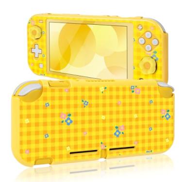 Imagem de DLseego Flash Switch Lite Capa protetora rígida de policarbonato à prova de choque resistente a arranhões Joy Con Flower Skin com 2 peças adoráveis tampas de aperto de polegar florais para Switch 2019