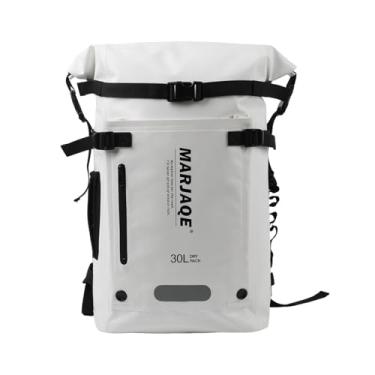 Imagem de UGPLM Mochila de natação de 30 litros, bolsa seca, mochila para o dia a dia, separação de secos e molhados, vários compartimentos, Branco