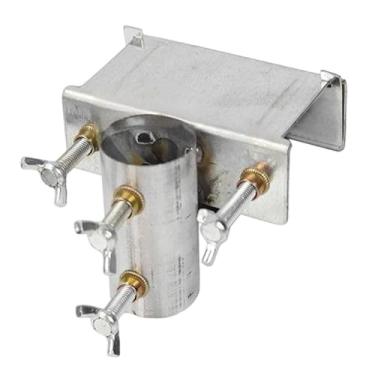 Imagem de predolo Suporte de guarda-chuva para pátio, clipe prático para triciclo, banco, deck, suporte de guarda-chuva, braçadeira para mesa, quintal, pesca, Prata Furo Único