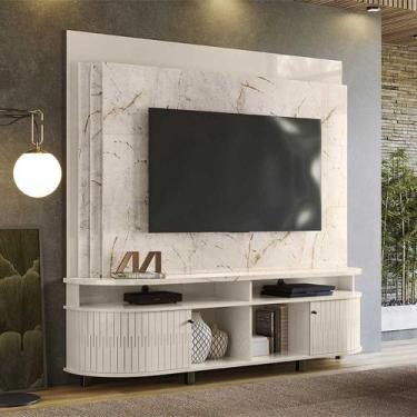 Imagem de Home Theater Hanso 2 Portas Deslizantes 4 Nichos MDP até 65 Calacata/O