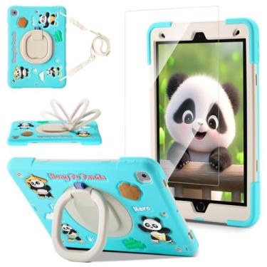 Imagem de Capa para iPad 9ª/8ª/7ª geração, linda capa 3D com design de panda guerreiro com protetor de tela, capa protetora robusta com suporte/alça/compartimento para caneta para iPad 10.2 crianças