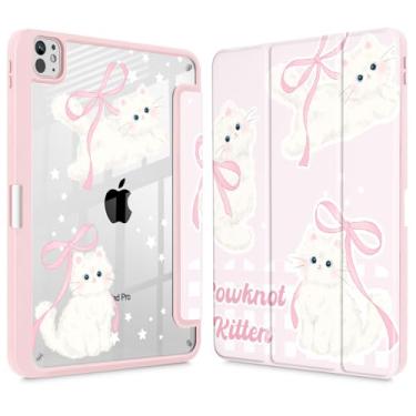 Imagem de May Chen Capa para iPad Pro de 13 polegadas 2024 chip M4 de 7ª geração, [suporte para lápis embutido suporta Pencil 2/USB-C], capa traseira transparente com suporte de três dobras, suporta despertar