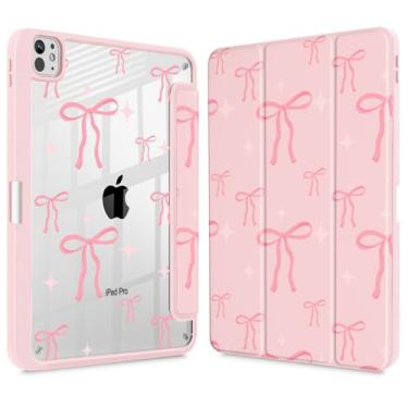 Imagem de May Chen Capa para iPad Pro 33.0 cm 2024 7ª geração M4 Chip, [Suporte de lápis embutido suporta Pencil 2/USB-C] Capa traseira transparente ultrafina com suporte de três dobras, suporta despertar