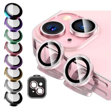 Imagem de Película de Vidro 3D 9D Compatível ¨Apple iPhone 13/13 MINI Luxo Liso Protetor de Câmera Lente Traseira (AZUL BEBE)