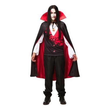 Imagem de Fantasia Halloween Masculino Adulto Luxo Premium Carnaval, Vampiro Dra