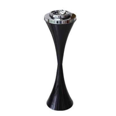Imagem de Cinzeiro elegante para casa ao ar livre sentado escritório bar modelo quarto banheiro metal cinzeiro suporte de cinzeiro (preto)