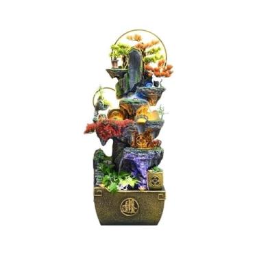 Imagem de Fonte de jardim Feng Shui grande do chão ao teto decoração de paisagem de água circular decoração de varanda, fonte de água de entrada de escritório