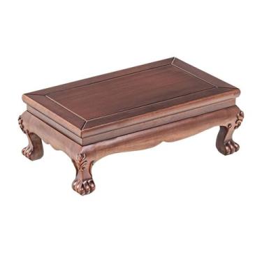 Imagem de Base de exibição retangular para banco de plantas, suporte de escultura de bonsai de jacarandá para decoração de escritório em casa, base de suporte de exibição (grande)