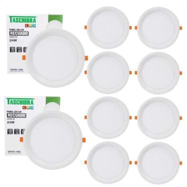 Imagem de 10 Painel De Led Redondo Embutir Recuado 24W Bivolt 6500K