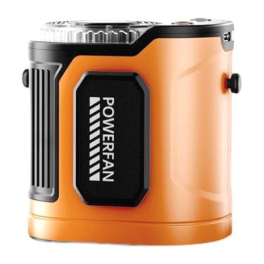 Imagem de Ioensy Ventilador de cintura recarregável leve portátil mini ventilador de pescoço pendurado portátil para esportes viagens ao ar livre trabalhos acampamento, Laranja