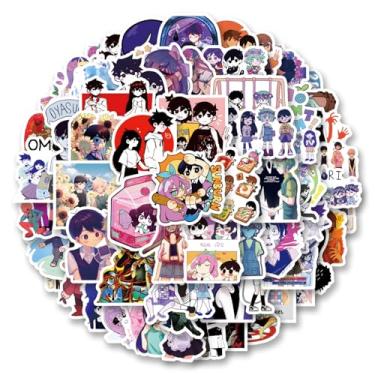 Imagem de Pacote de 63 peças de adesivos Omori, adesivos bonitos de vinil estético à prova d'água para garrafa de água, laptop, telefone, skate, diário para crianças, adolescentes, adultos, para decoração de