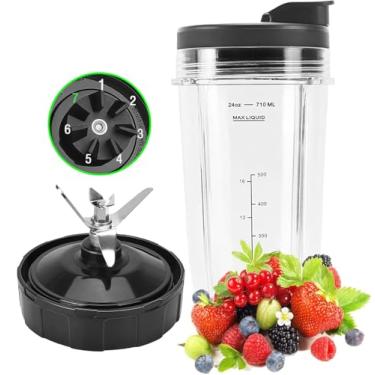 Imagem de Peças de reposição do liquidificador para Ninja, copo de reposição Ninja de 680 g, 7 quilhas, lâmina de liquidificador Ninja compatível com Ninja BN401 BN751 BN801 BL480_30 BL490_30 BL642 CL405CO