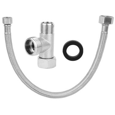 Imagem de Adaptador 3/8 x 1/2 Conector T para Toto Fit Washlets, Conector T 3 Vias com Arruela e Mangueira Encaixe Válvula Divisora Bidê e Vaso Sanitário Peças Instalação Vaso Sanitário para RV Casa