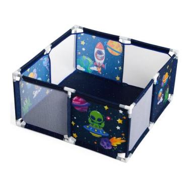 Imagem de Chiqueirinho Cercadinho Quadrado Infantil Bebê - Replay Kids, Azul